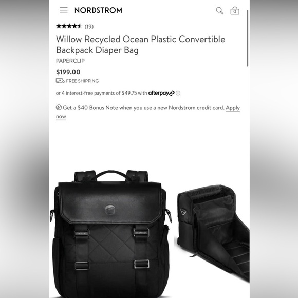 Paperclip Willow Convertible Backpack Diaper Bag - Picture 5 of 6